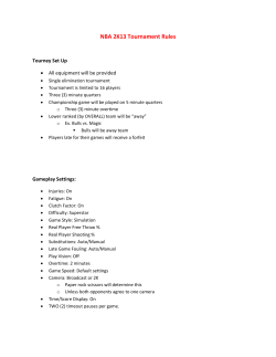 NBA 2K13 Tournament Rules