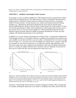 APPENDIX 2 &ndash; Modified Cobb-Douglas Utility Function In this paper