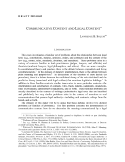 Lawrence B. Solum Communicative Content and Legal Content