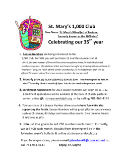 St. Mary`s 1000 Club Celebrating our 35 year
