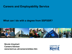 Choosing a Career - University of Kent