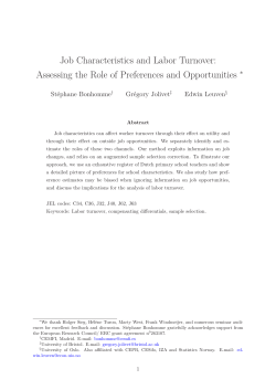 Job Characteristics and Labor Turnover