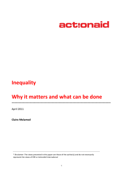 Inequality Why it matters and what can be done