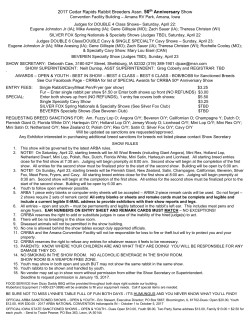 2017 Cedar Rapids Rabbit Breeders Assn. 50th Anniversary Show