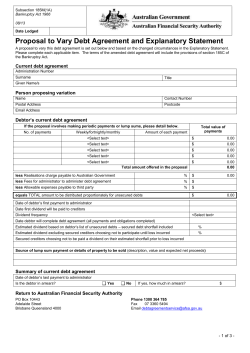 Proposal to vary a debt agreement and explanatory statement