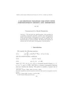 A QUASILINEAR PARABOLIC EQUATION WITH
