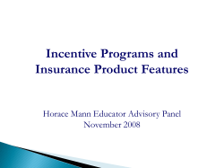 Incentive Programs and Insurance Product Features