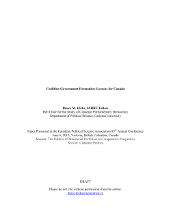 Coalition Government Formation - Canadian Political Science