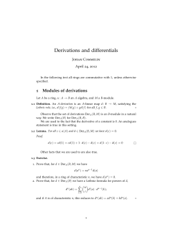 Derivations and differentials