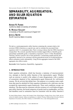 separability, aggregation, and euler equation estimation