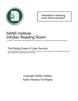 The Sliding Scale of Cyber Security