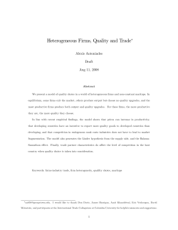 Heterogeneous Firms, Quality and Trade!