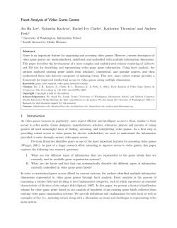 Facet Analysis of Video Game Genres