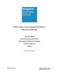Skill and Formalisation - Kingston Business School