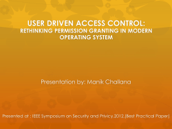 user driven access control: rethinking permission granting