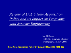 DoD`s New Acquisition Policy - International Council on Systems