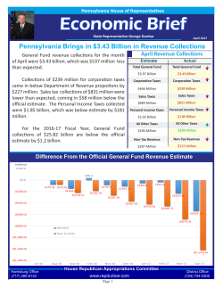 Economic Brief - PA State Rep. George Dunbar