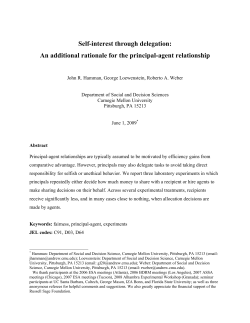 Self-interest through agency