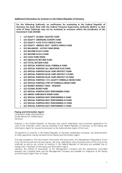 1 Additional information for investors in the Federal Republic of