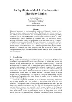 An Equilibrium Model of an Imperfect Electricity Market