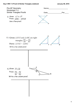 Day 4 WS 7-3 Proof of Similar Triangles.notebook