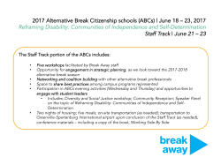 2017 Alternative Break Citizenship schools (ABCs) | June 18 &ndash; 23