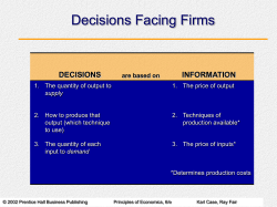 Chapter 7: Short-Run Costs and Output Decisions