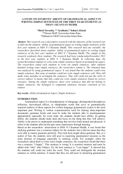 A Study on Students` Ability of Grammatical Aspect in Writing Simple