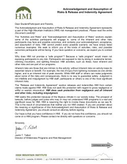 HMI Risk, Release, Assumption, cover letter form