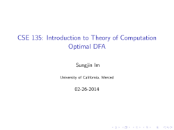 CSE 135: Introduction to Theory of Computation Optimal DFA