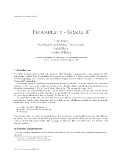Probability - Grade 10