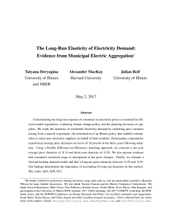 The Long-Run Elasticity of Electricity Demand: Evidence from