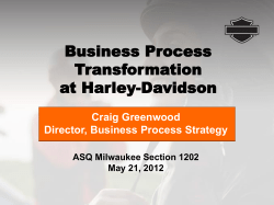 Global Process Management - ASQ Milwaukee Section 1202