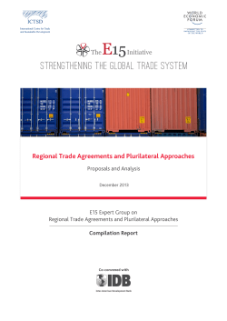 Regional Trade Agreements and Plurilateral