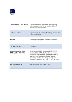 External knowledge acquisition and innovation output