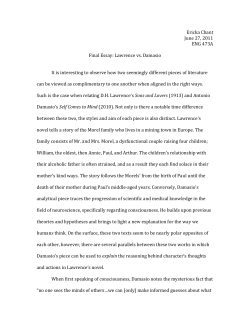 Ericka Chant June 27, 2011 ENG 473A Final Essay: Lawrence vs