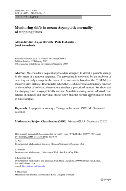 Monitoring shifts in mean: Asymptotic normality of stopping times