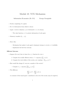 Module 18: VCG Mechanism