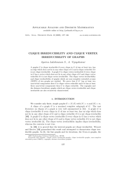 Applicable Analysis and Discrete Mathematics CLIQUE