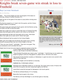 Knights break seven-game win streak in loss to Freehold