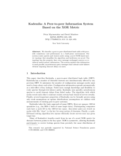 Kademlia - Stanford Secure Computer Systems Group