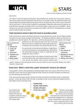 Pupil and parent concerns about the move to secondary school