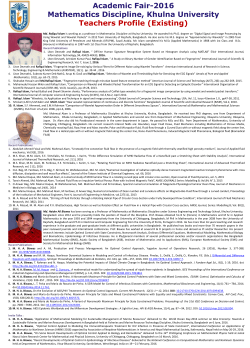 Md. Rafiqul Islam is working as a professor in Mathematics