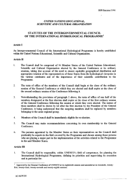 Statutes of the Intergovernmental Council of the
