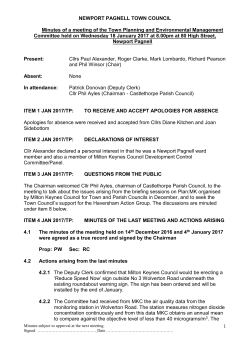 Minutes of a meeting of the Planning and Environment Advisory