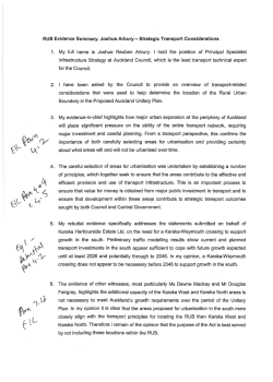 RUB Evidence Summary. Joshua Arbury