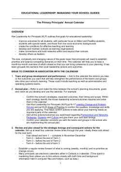 Primary principals annual calendar