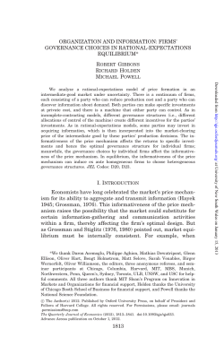"Organization and Information: Firms` Governance Choices in
