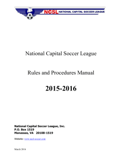 NCSL Rules and Procedures - National Capital Soccer League