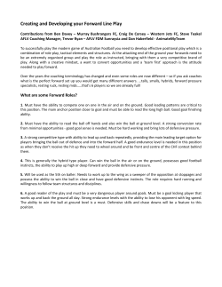 Creating and Developing your Forward Line Play